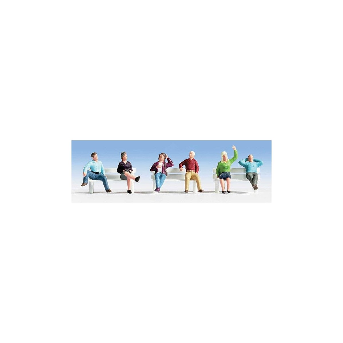 Seated People pkg(6) -- Set 3, HO, Walthers SceneMaster 6059