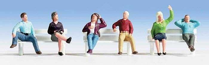 Seated People pkg(6) -- Set 3, HO, Walthers SceneMaster 6059