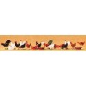 Animals -- Chickens pkg(18), HO, Preiser Kg 14168
