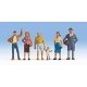 Pedestrians pkg(6) -- Set 1, HO, Walthers SceneMaster 6055