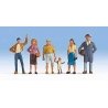 Pedestrians pkg(6) -- Set 1, HO, Walthers SceneMaster 6055