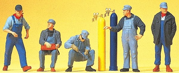 United States Railroad Workers -- With Welding Equipment pkg(5), HO, Preiser Kg 10535