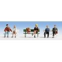 Seated People pkg(6) -- Set 1, HO, Walthers SceneMaster 6057