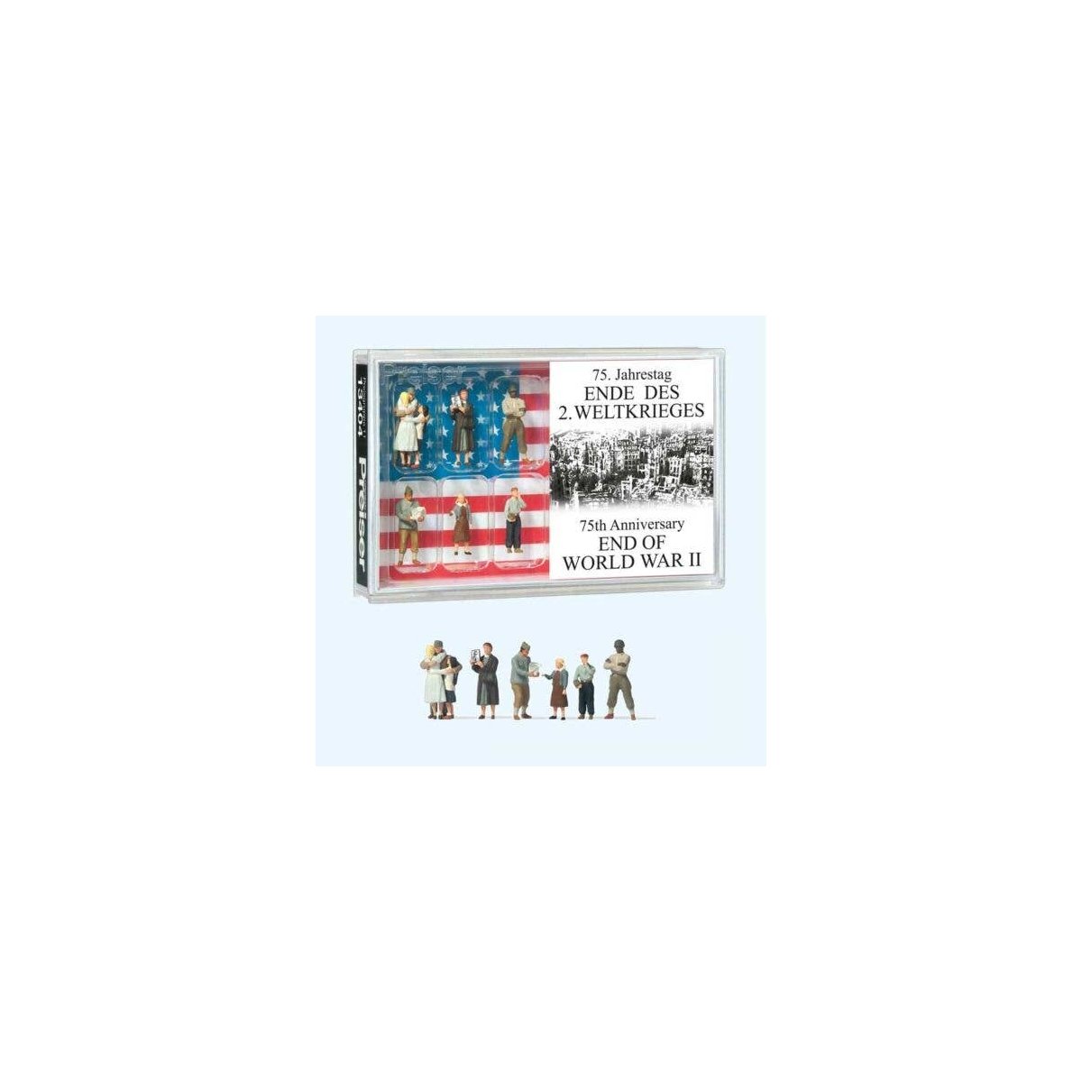 Americans Celebrating the End of World War II pkg(6) -- 75th Anniversary Set, HO, Preiser Kg 13404