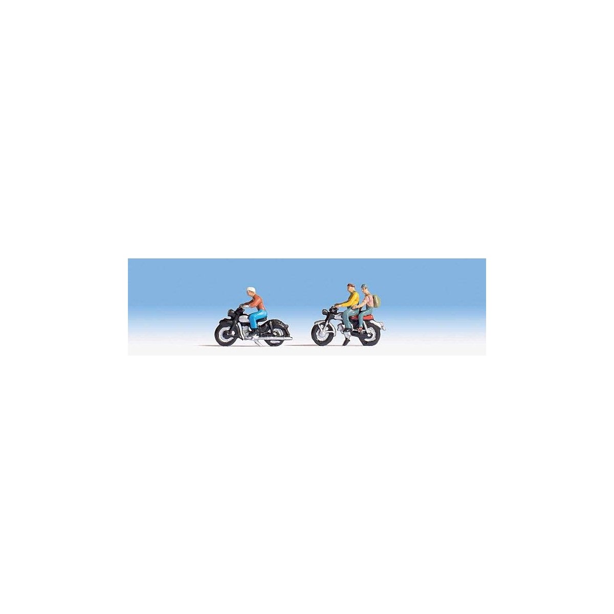 Motorcyclists -- 3 Riders and 2 Bikes, HO, Walthers SceneMaster 6061