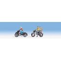 Motorcyclists -- 3 Riders and 2 Bikes, HO, Walthers SceneMaster 6061