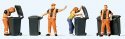 Garbage Collection -- 4 Figures & Carts, HO, Preiser Kg 10651