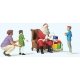 Santa in Chair, Mother and 2 Children, HO, Preiser Kg 10763