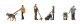 People with Dogs -- 4 of Each & 1 Garbage Can, HO, Noch Gmbh & Co 15471
