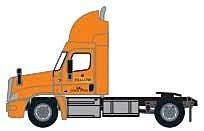 Freightliner Cascadia Raised-Roof 2-Axle Semi Tractor - Assembled -- Yellow 4 (orange, Yellow Logo), N, Trainworx Inc 4258504