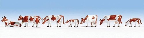 Cows -- Brown & White pkg(9), N, Noch Gmbh & Co 36723