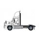 Freightliner Cascadia Raised-Roof 2-Axle Semi Tractor - Assembled -- YRC Freight 5 (white, orange, blue), N, Trainworx Inc 42590