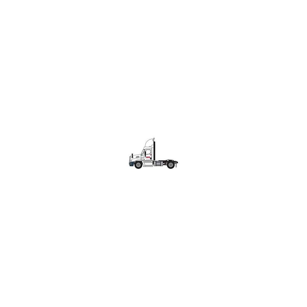 Freightliner Cascadia Raised-Roof 2-Axle Semi Tractor - Assembled -- XPO Logistics 2 (white, red), N, Trainworx Inc 4259102