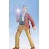 Railfan Photographer with Working Camera Flash -- Brown Coat, HO, East Coast Circuits 95102