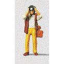 Railfan Photographer with Working Camera Flash -- Beige Pants, HO, East Coast Circuits 95100