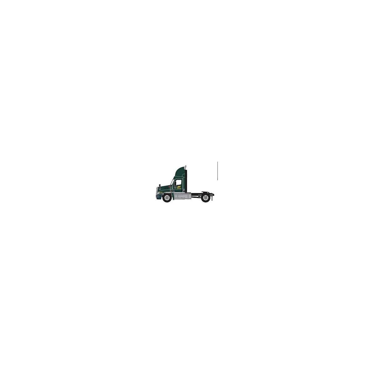 Freightliner Cascadia Raised-Roof 2-Axle Semi Tractor - Assembled -- ABF 6 (green, gray, yellow `ABF Freight` Logo), N, Trainwor