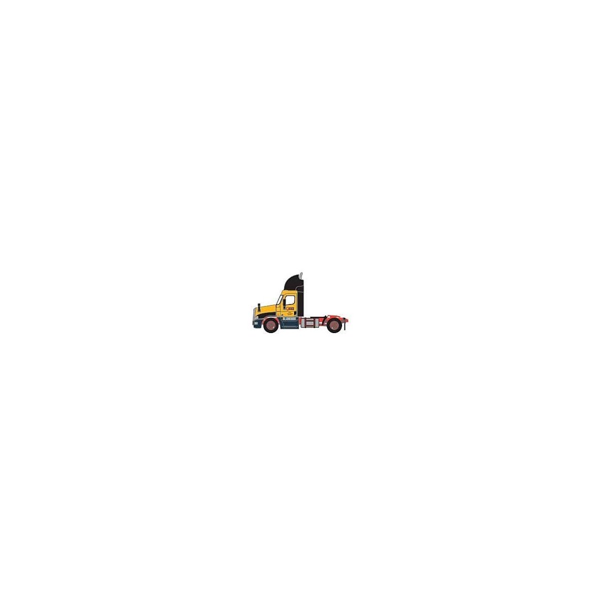 Freightliner Cascadia Raised-Roof 2-Axle Semi Tractor - Assembled -- Estes 2 (yellow, black, red United States Dept. of Transpor
