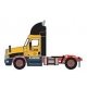 Freightliner Cascadia Raised-Roof 2-Axle Semi Tractor - Assembled -- Estes 3 (yellow, black, red United States Dept. of Transpor