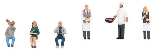 Waiters and Restaurant Visitors -- pkg(6), HO, Faller Gmbh 151704
