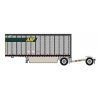 28′ Pup Van Trailer with Converter Dolly - Assembled -- ABF 4 (gray, green, yellow Logo in Upper Front), N, Trainworx Inc 4289