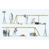 Crime Scene Investigation -- 5 Figures, Detail Accessories, HO, Preiser Kg 10800
