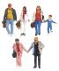 Pedestrians -- Walking Travellers 3 pkg(6), N, Preiser Kg 79192