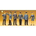 Railroad Personnel -- German Federal Railway pkg(6), HO, Preiser Kg 10011