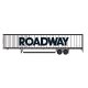 Hyundai 53′ Dry Van Semi Trailer with Skirts - Assembled -- Roadway 1 (white, black Billboard Block Lettering), N, Trainworx I