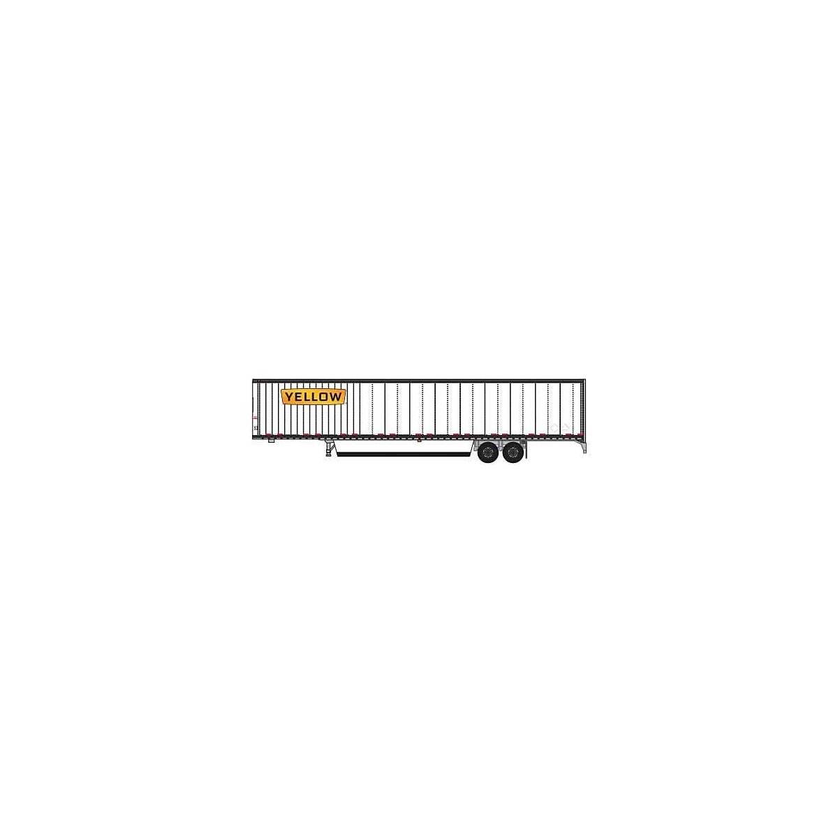 Hyundai 53′ Dry Van Semi Trailer with Skirts - Assembled -- Yellow 2 (white, orange Wide Lettering Logo), N, Trainworx Inc 453