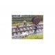 Cable Laying Party -- 3 Workers, Cable Spool, Wheelbarrow, HO, Peco 5078