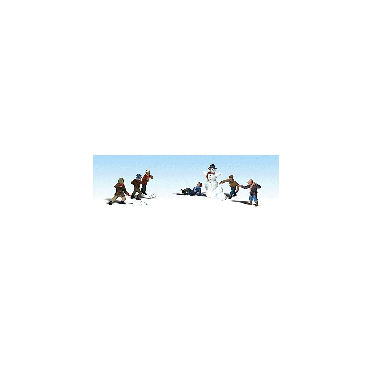 Scenic Accents(R) -- Snowball Fight Participants pkg(6), HO, Woodland Scenics 1894