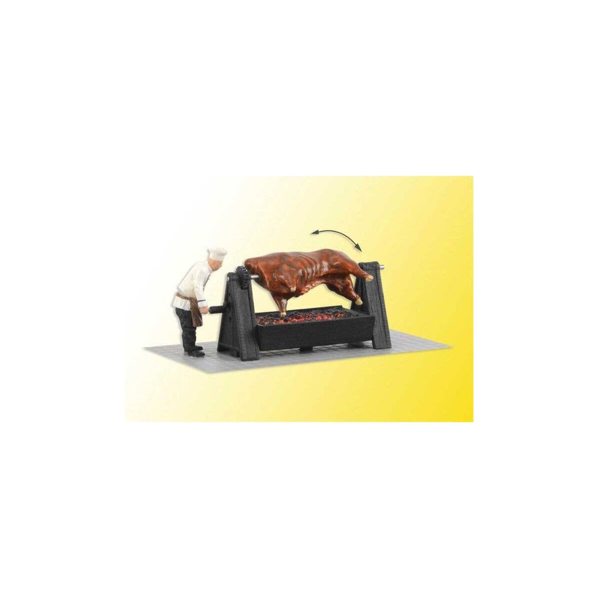 Animated Grill with Beef on Rotisserie over Glowing Embers -- 14-16 Volt AC or DC, HO, Viessmann Modellspielwaren 1552