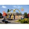 McDonald′s Restaurant w/McDrive -- Kit - 6-15/16 x 6-1/4 x 3-7/8 17.6 x 15.8 x 9.8cm, HO, Vollmer Gmbh 43634