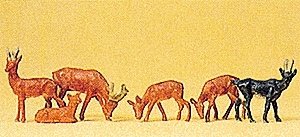 Animals -- Reindeer (Set 2) pkg(6), HO, Preiser Kg 14178