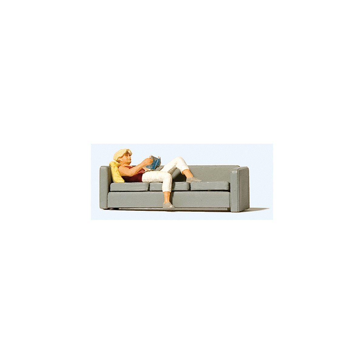 Recreation & Sports -- Woman Reading on Sofa, HO, Preiser Kg 28179