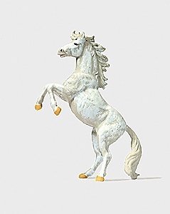 Animal -- Rearing White Horse, HO, Preiser Kg 29514
