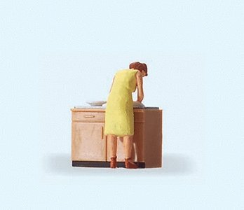People At Home -- Woman Doing Dishes, HO, Preiser Kg 28145