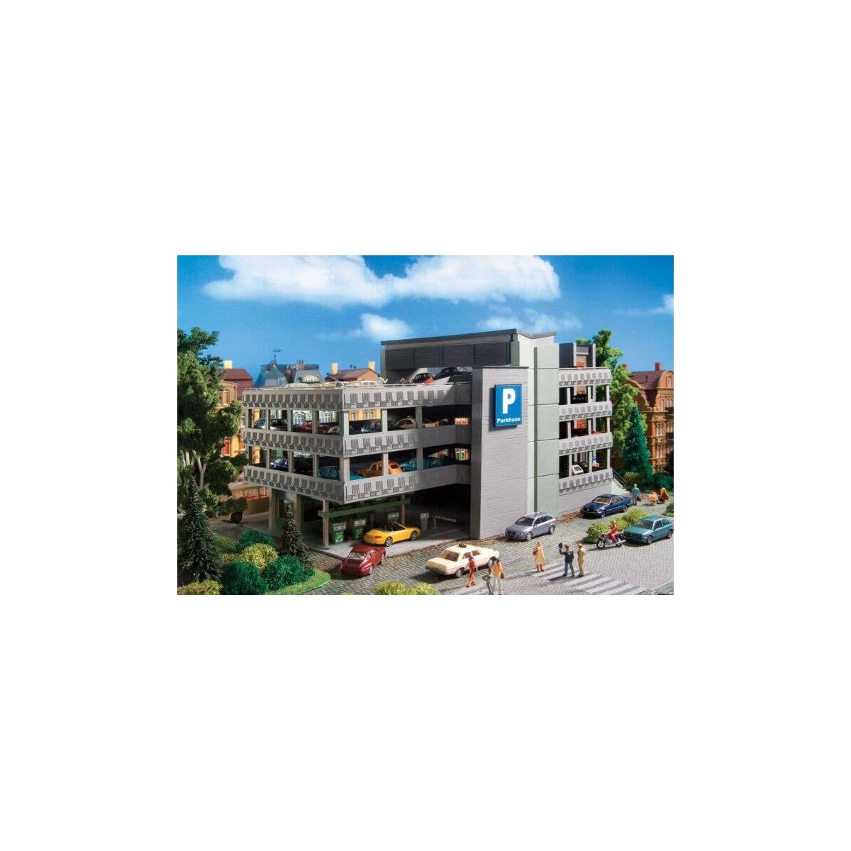 Parking Garage -- Kit - 15 x 7-1/2 x 7-1/16′ 38 x 19 x 18cm, HO, Vollmer Gmbh 43804