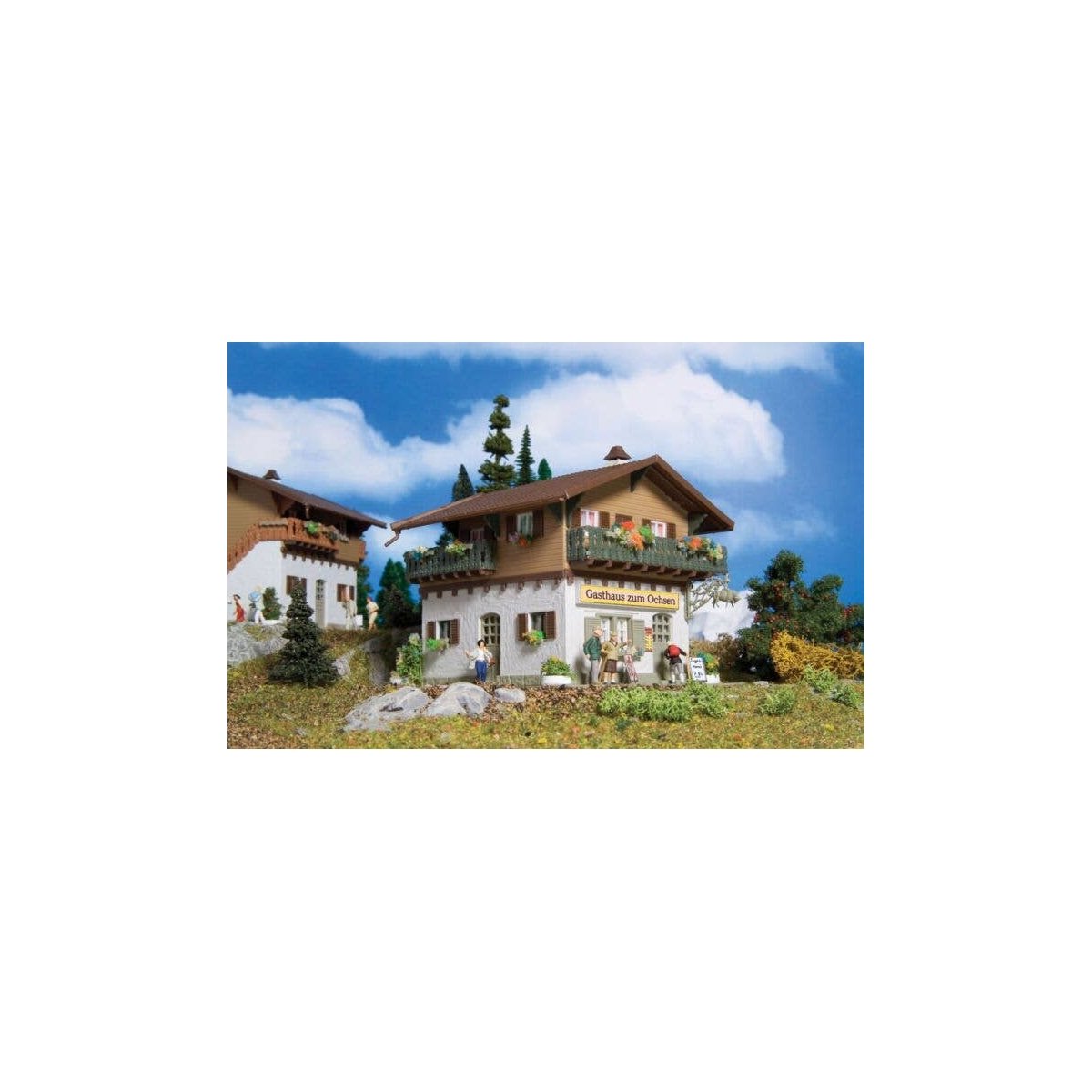 Restaurant `Gasthhaus zum Ochsen` -- 4-13/16 x 4 x 3-13/16` 12 x 10 x 9.5cm, HO, Vollmer Gmbh 43838