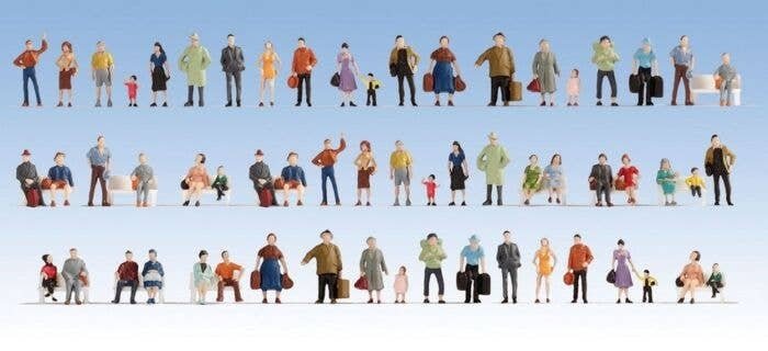 Passengers on the Platform pkg(60), HO, Walthers SceneMaster 6042