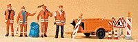 People Working -- Street Repair Crew w/Accessories, HO, Preiser Kg 10347