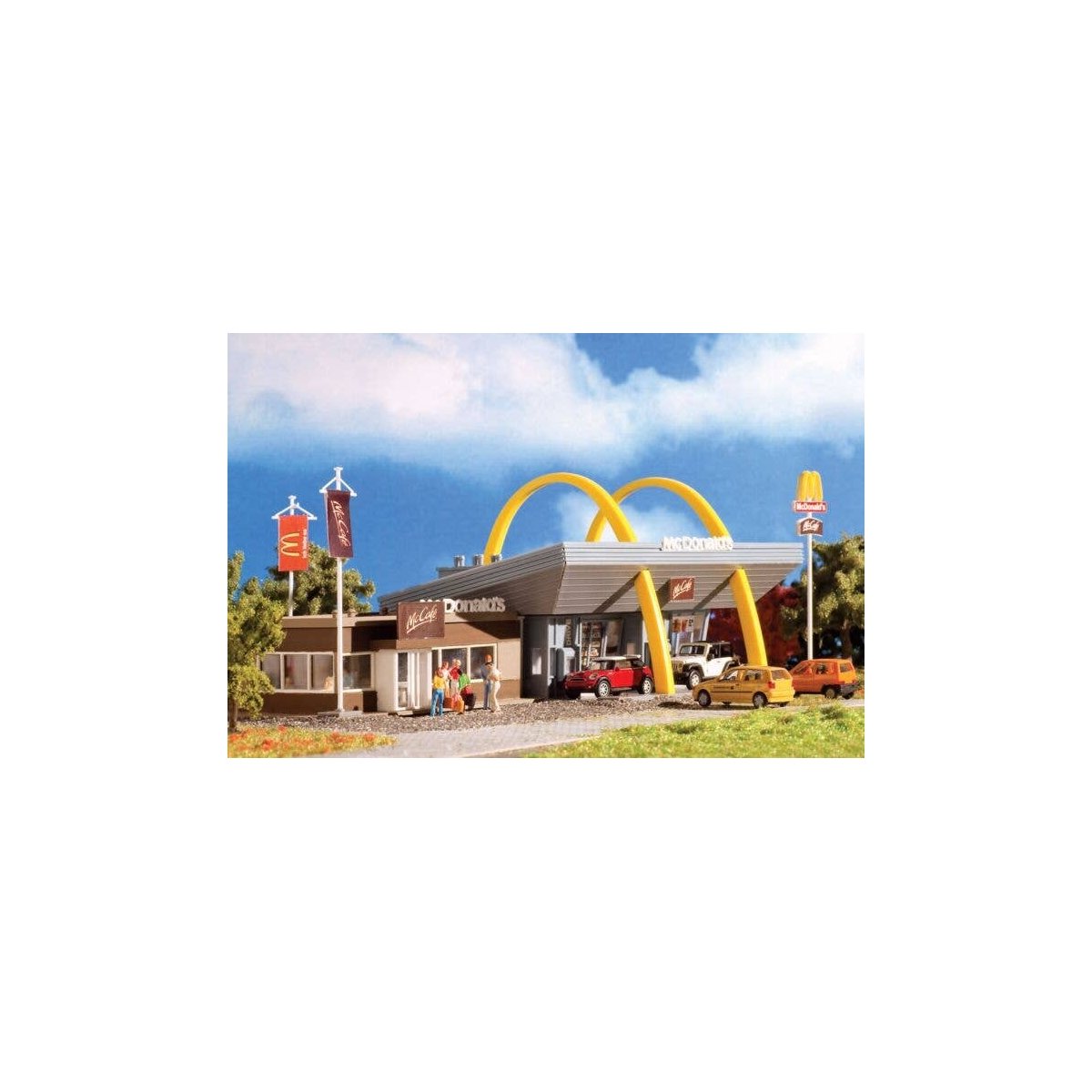 McDonald`s Restaurant w/McCafe -- Kit - 5-7/8 x 3-3/8 x 2-3/16` 14.9 x 8.6 x 5.6cm, N, Vollmer Gmbh 47766