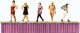 Working People -- Women Fashion Models on the Catwalk pkg(5), HO, Preiser Kg 10621