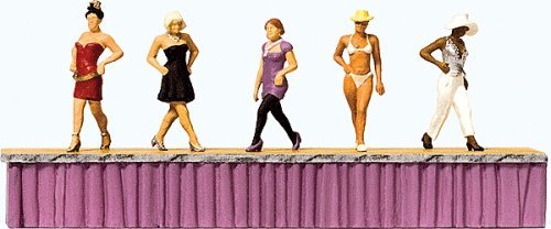 Working People -- Women Fashion Models on the Catwalk pkg(5), HO, Preiser Kg 10621