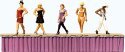 Working People -- Women Fashion Models on the Catwalk pkg(5), HO, Preiser Kg 10621