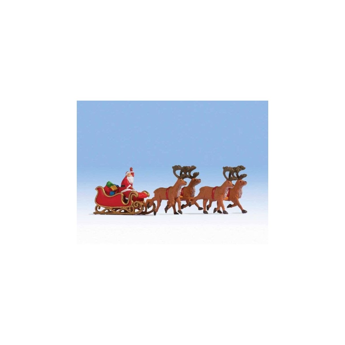 Santa Claus with Sleigh and 4 Reindeer, HO, Noch Gmbh & Co 15924