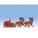 Santa Claus with Sleigh and 4 Reindeer, HO, Noch Gmbh & Co 15924