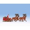 Santa Claus with Sleigh and 4 Reindeer, HO, Noch Gmbh & Co 15924