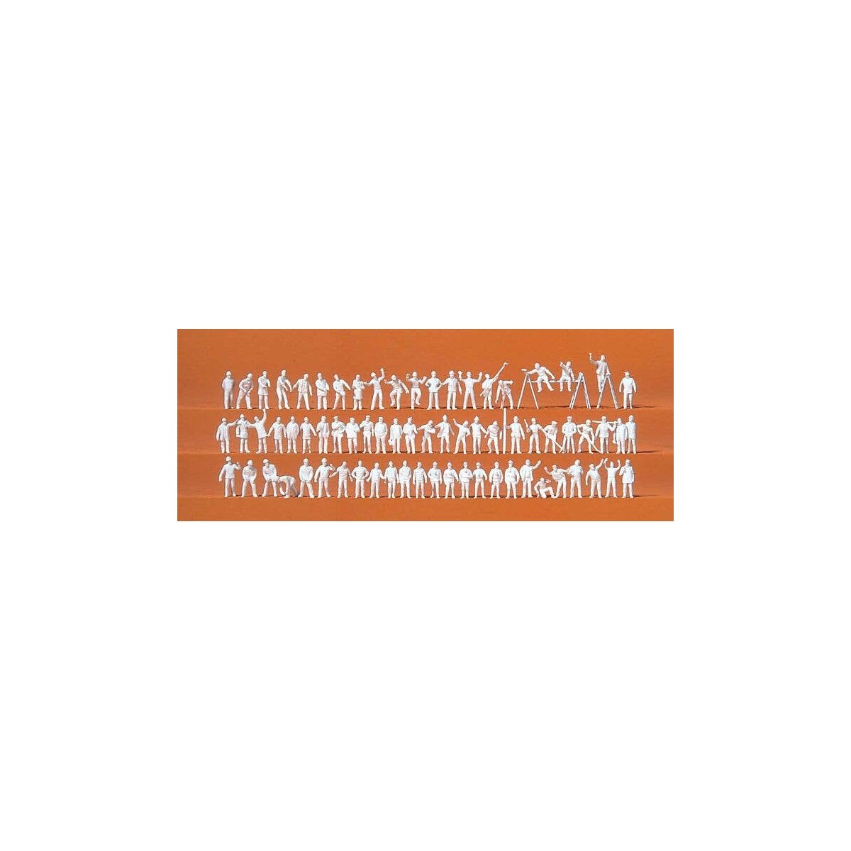 Working People Unpainted Figure Set -- pkg(70), N, Preiser Kg 79009