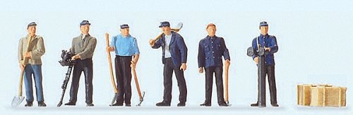 Railroad Personnel -- Standing Track Workers, HO, Preiser Kg 10602